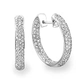 14k White Gold Round Diamond Huggie Hoop Earrings (2.25 cttw, G H Color, I1 I2 Clarity) 51PmLYW7b7L. SL160 14k White Gold Round Diamond Huggie Hoop Earrings (2.25 cttw, G H Color, I1 I2 Clarity)