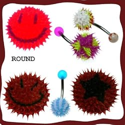 Mixed Acrylic Round Design Belly Rings 100PCS - Sold Individually