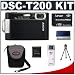 Sony CyberShot DSC-T200 (Black) 8.1 Megapixel Digital Camera with 5x Optical Zoom + Lexar Media 1GB 40x Platinum II Series Memory Stick (MS) PRO Duo Card + High Speed USB 2.0 Memory Stick (MS) Card Reader + Digital Camera Case