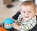 Ubbi cute BPA-free twin pack tweat snack container with attached lid and soft spill-proof guard, Orange/Blue