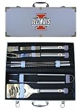 Illinois Fighting Illini BBQ Grill Set & Case 8 Piece