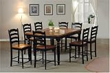 Two Tone Black Counter Height Dining Set By Coaster Furniture