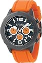 Fossil Men's Brushed Black Ion-Plated Chronograph Orange Rubber Strap Watch #CH2540