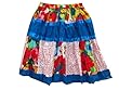 Boho Miniskirt Red Blue Printed Cotton Crinkle Mini Skirt Boho Miniskirt Red Blue Printed Cotton Crinkle Mini Skirt
