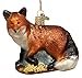 Old World Christmas Red Fox Glass Blown Ornament for Christmas Tree, Handcrafted Holiday Decoration, Wildlife Animal Collection