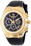 TechnoMarine Women`s 111008 Cruise Original Star Chronograph Diamond Black Silicone Watch