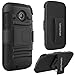 Moto E (2nd Gen) Case, LK [Heavy Duty] Black Armor Holster Defender Full Body Protective Hybrid Case Cover with Belt Clip for Moto E 2nd Generation