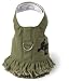 Doggles Dog Harness Jean Dress Fringe with Skull, Green, Extra Small