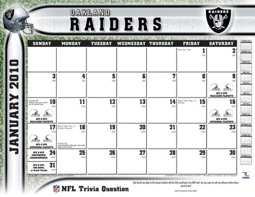 2011 Oakland Raiders - Blotter Calendar