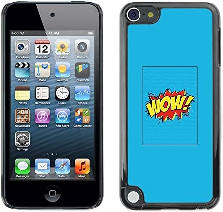 All Phone Most Case / Hard PC Metal piece Shell Slim Cover Protective Case for Apple iPod Touch 5 wow cartoon comic blue poster text