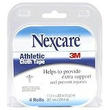 3M Nexcare Athletic Cloth Tape, 1-1/2 in x 10-Yards Each, 4 Rolls (Pack of 2)