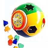 プラスチック ボール はめ込み 形合わせ パズル ブロック 積み木 幾何認識 時計付き 数字 収納できます 幼児 知育玩具