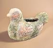 Antique Moss Terracotta Bird Planter