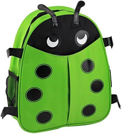 Weiyee Little Kid Smooth Tarps Pack Backpack Cute Lovely Solid Three Dimensional Beatle Cartoon Animal Schoolbag, best gift for Baby Kids Children Preschool Kindergarten Students(Green)