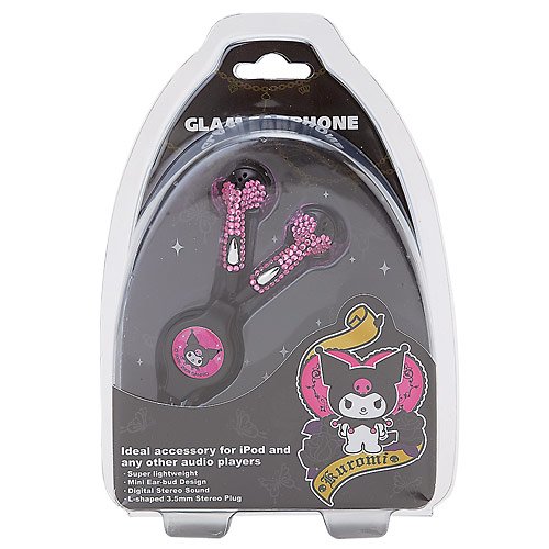 Sanrio Glam Earphone Kuromi With Rhinestones