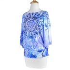 Blue Medallion Poncho Tee