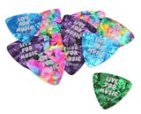 Live for Music Premium Large Triangle Celluoid Guitar Picks, 0.71mm, Light, 6 Pack