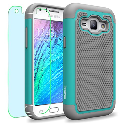 Samsung Galaxy J1 / J100 Case, INNOVAA Smart Grid Defender Armor Case (Not Compatible with Samsung Galaxy J1(2016)) W/ Free Screen Protector & Touch Screen Stylus Pen - Grey/Teal Samsung Galaxy J1 / J100 Case, INNOVAA Smart Grid Defender Armor Case (Not Compatible with Samsung Galaxy J1(2016)) W/ Free Screen Protector & Touch Screen Stylus Pen - Grey/Teal