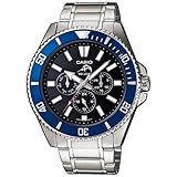 Casio Men's MDV303D-1A2V Silver Stainless-Steel Quartz Watch with Black Dial Casio Men's MDV303D-1A2V Silver Stainless-Steel Quartz Watch with Black Dial