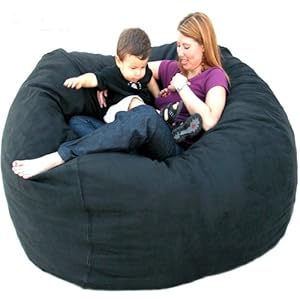 5-feet Black Cozy Sac Bean Bag Chair Love Seat