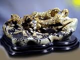 "On the Serengeti", Cheetah Group Sculpture, Dendryte Jasper