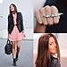 HuaYang Vintage Cool Bat Wing Two / Double Finger Stretch Adjustable Ring(Silver)