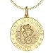 14k Yellow Gold Men's Saint Christopher Medal, 18