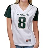 Nike Michigan State Spartans #8 Women's Replica Football Jersey-White (Medium)