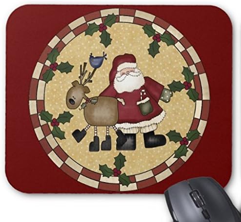 Pentys Santa Clause and Reindeer Christmas Rectangle Non-slip Rubber Mouse Pad 9"x 7"