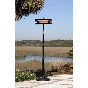 WT Living Black Powder Coated Steel Straight Pole Mounted Infrared Patio Heater
