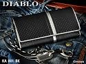 DIABLO 牛革 パンチング 加工 カラー ライン ドット 長財布 KA-801 SV ブラック メタリック シルバー 黒 銀