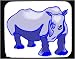 Decorated Mouse Pad with africa, standing, gray, rhinoceros, horn