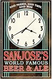 Retro style SANJOSE'S Beer & Ale wall clock USA