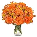 Burst of Orange Bouquet with Vase