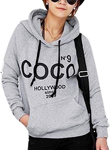 Fire Loli Girl Casual Hoodie Thick Hoody Coat Letter Print Jacket Sweatshirt [A6006],Large,Grey
