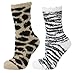 Greatlookz Women's Furry Friends Animal Print Socks (Set Of 2 )