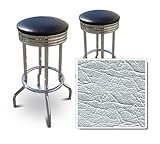 2 Light GreyVinyl Custom Specialty Swivel Chrome 24"Bar Stools (Oxen Silver ....