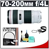 Canon EF 70-200mm f/4 L USM Zoom Lens + UV Filter + Accessory Kit for Canon EOS 30D, 40D, 50D, 5D, 7D, Mark II, Rebel XS, XSi, XT, XTi, T1i Digital SLR Cameras