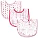 Hudson Baby Muslin Bib, Pink Feathers, 6.25