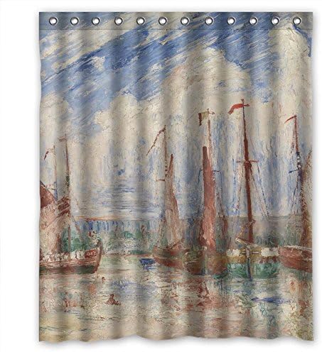 ONLLY Art Painting James Ensor - Sloops Bathroom Curtains Polyester Best For Valentine Kids Girl Her Bf Mother. Wipe Clean Width X Height / 60 X 72 Inches / W H 150 By 180 Cm(fabric)