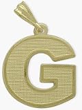10 Karat Yellow Gold Block Initial G Pendant