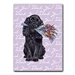 Thank You with dog - 5" x 7" Vellum Overlay Greeting Card
