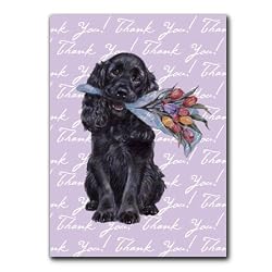 Thank You with dog - 5" x 7" Vellum Overlay Greeting Card