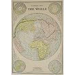 Land and Water Map Cavallini Gift Wrap or Decoupage paper,vintage look poster print