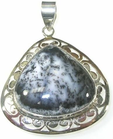 Dendrite Opal &amp; Sterling Silver Freeform Pendant
