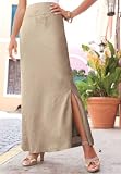 Image of Jessica London Plus Size Linen-Blend Skirt New Khaki,14