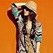 Icibgoods Fashion Bohemian Rainbow Striped Beach Sun Straw Hat Cap Beige