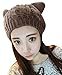 Bellady Women's Hat Cat Ear Crochet Braided Knit Caps,Khaki