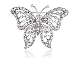 Magnificent Clear Crystal Rhinestone Flying Butterfly Costume Fashion Pin Brooch