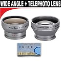 2x Digital Telephoto Professional Series Lens + 0.45x Digital Wide Angle Macro Professional Series Lens + DB ROTH Micro Fiber Cloth For The Canon Powershot SD990, SD950, SD900, SD890, SD880, SD870, SD850, SD800, SD790, SD700, SD40 Digital Cameras